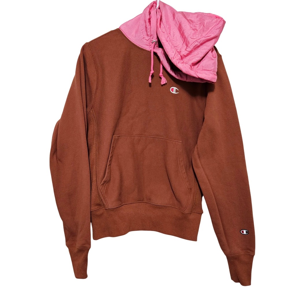 Champion Reverse Weave Hoodie Small Brown Pink TwoTone Rare Colorway Heavyweight